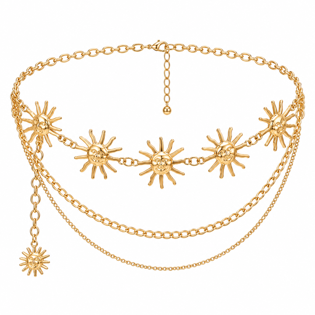 Gold Sunflower Adjustable Waist Chain for Dresses