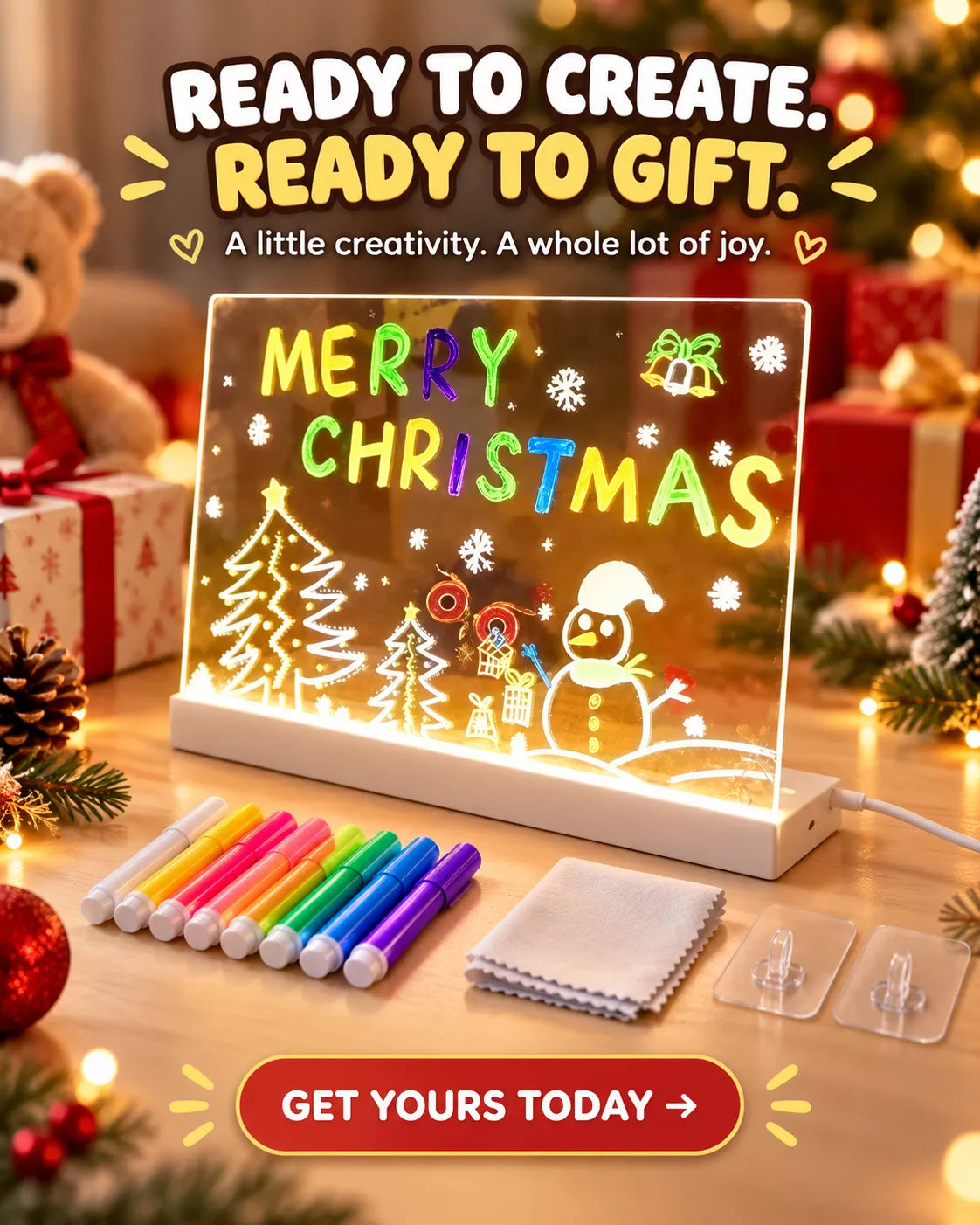 Glow & Draw LED Magic Drawing Board ✨🎨