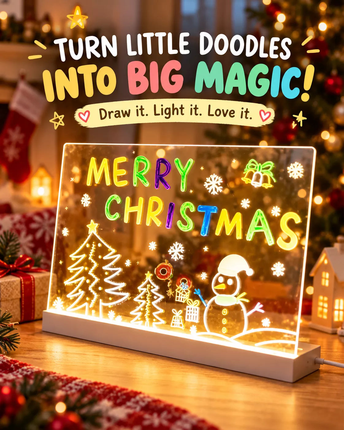Glow & Draw LED Magic Drawing Board ✨🎨