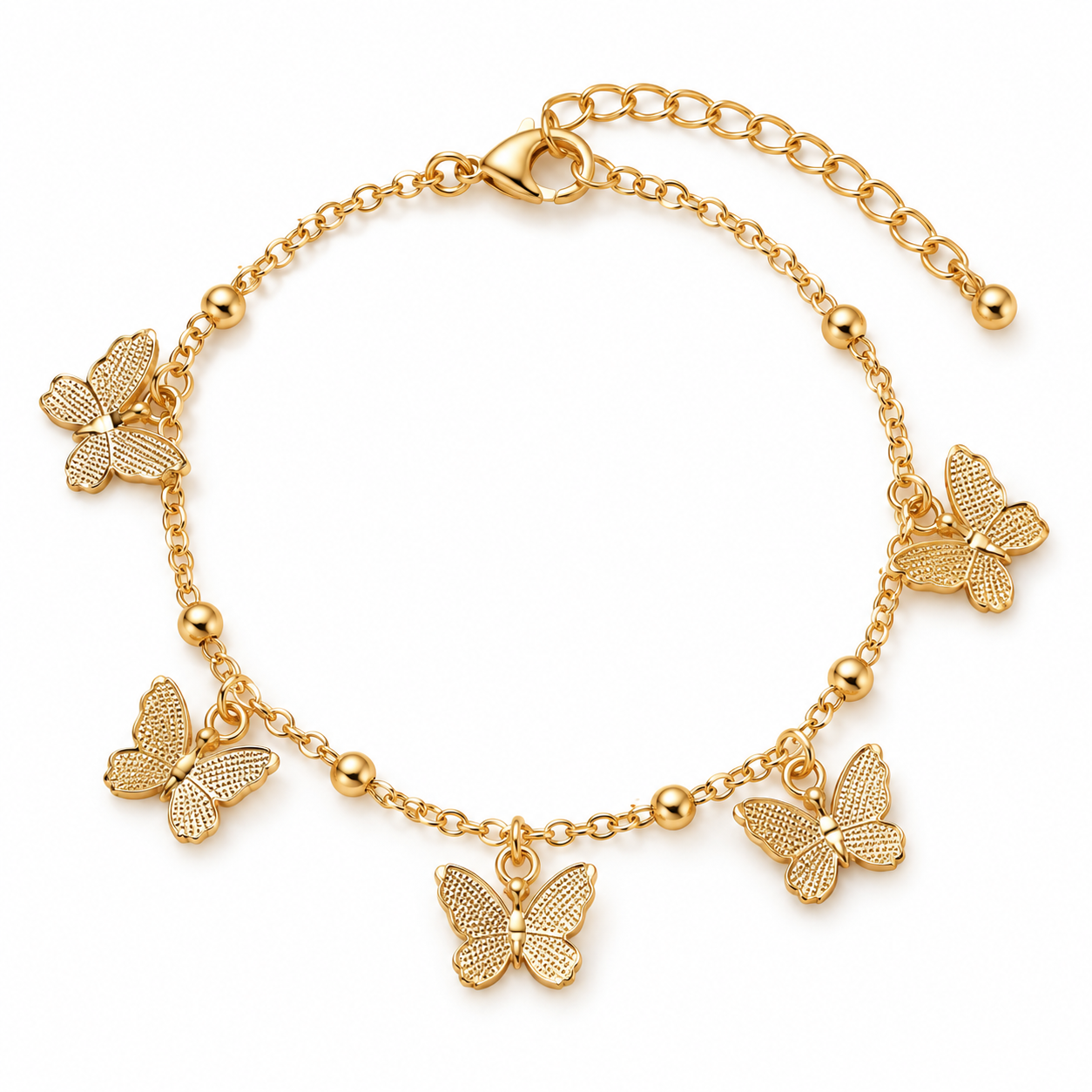 Gold Butterfly Charm Bracelet for Everyday Styling