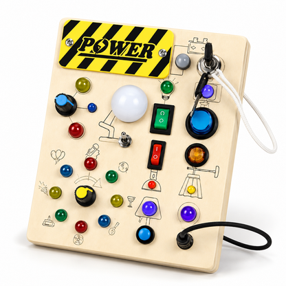 Christmas Wooden LED Busy Board – Interactive Sensory Learning Toy