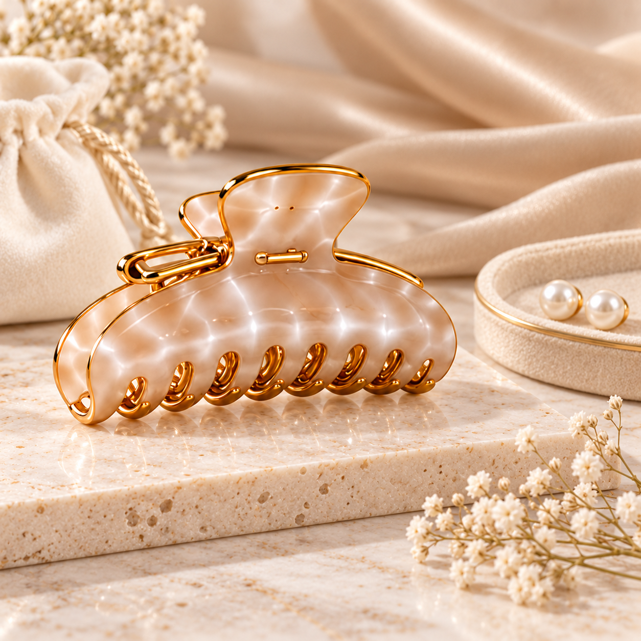 Pearl-Style Hair Claw Clip