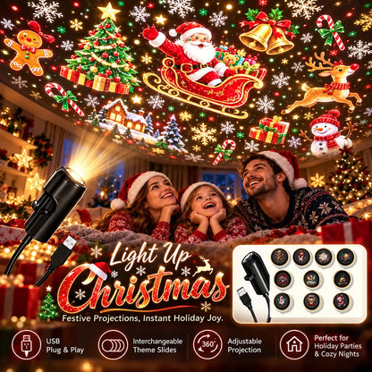 Plug‑and‑Play HD Holiday Projector, Multi‑Scene Projection Light for Christmas, Halloween & Faith‑Themed Decor 2026