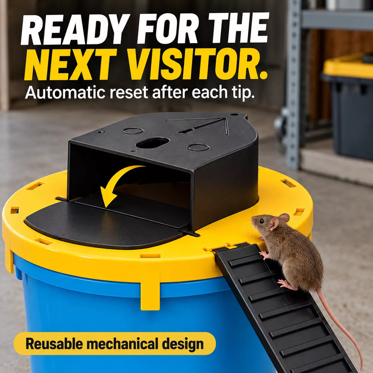 Auto-Reset Multi-Catch Mouse Trap – Reusable, No Batteries Needed