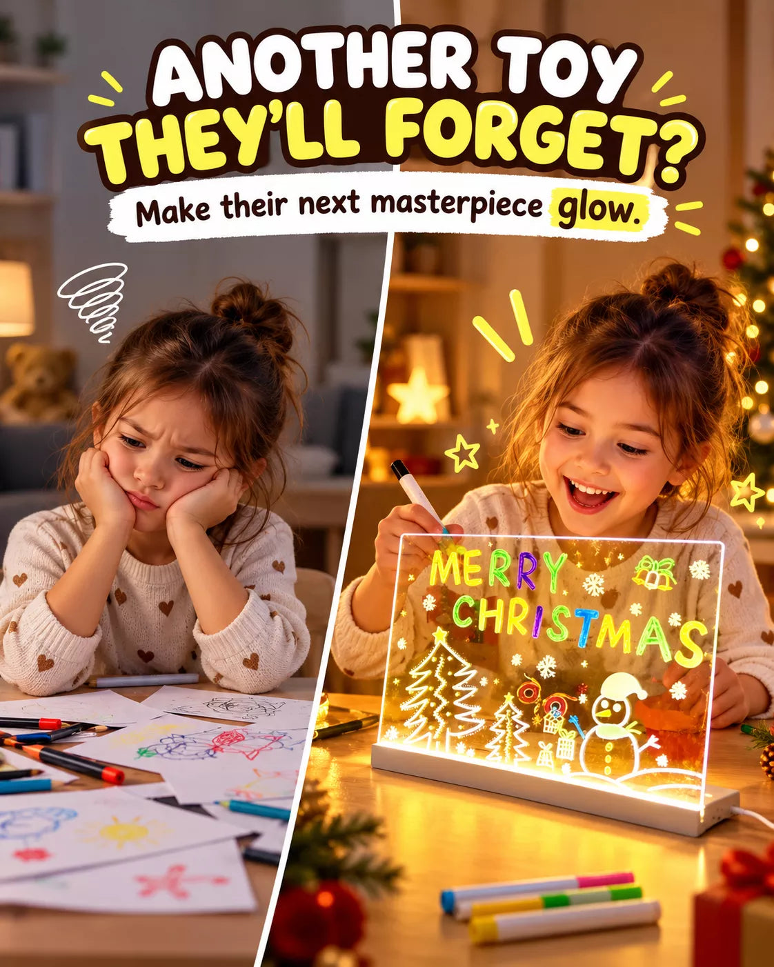 Glow & Draw LED Magic Drawing Board ✨🎨